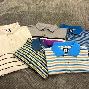 5 Large FJ golf shirts.